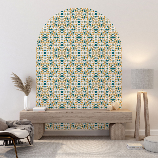 Vinilo Adhesivo Decorativo Arco - Flores Mosaico