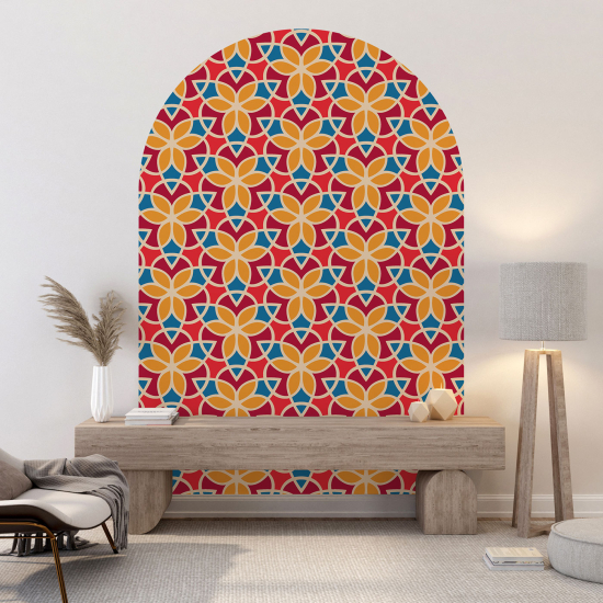 Vinilo Adhesivo Decorativo Arco - Flores Mosaico