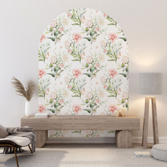 Vinilo Adhesivo Decorativo Arco - Motivo floral