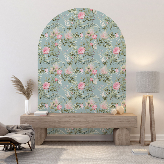 Vinilo Adhesivo Decorativo Arco - Motivo floral