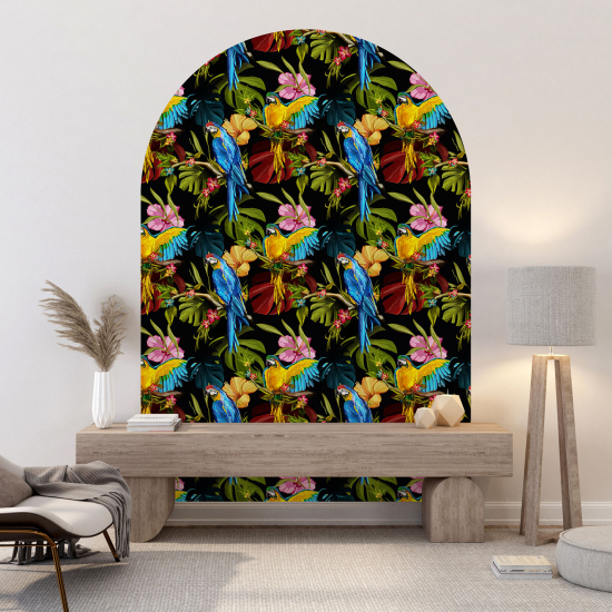 Vinilo Adhesivo Decorativo Arco - Motivo tropical