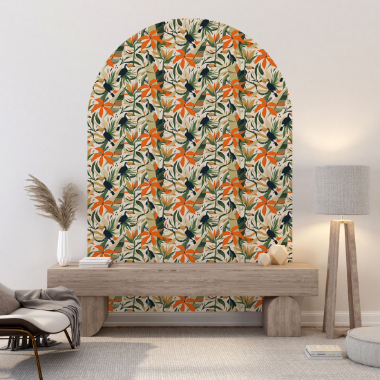 Vinilo Adhesivo Decorativo Arco - Motivo tropical