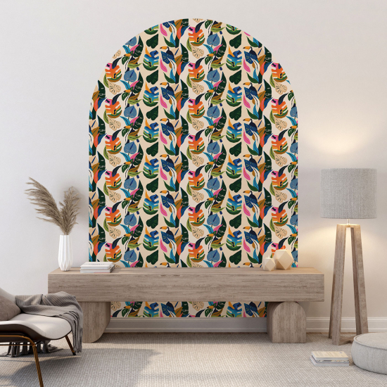 Vinilo Adhesivo Decorativo Arco - Motivo tropical