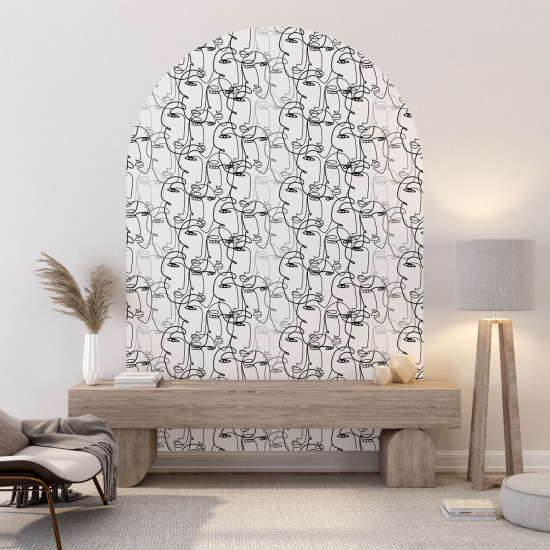Vinilo Adhesivo Decorativo Arco - Rostros Abstractos