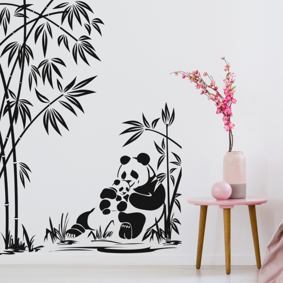 Vinilo Adhesivo Decorativo - Bambúes Pandas