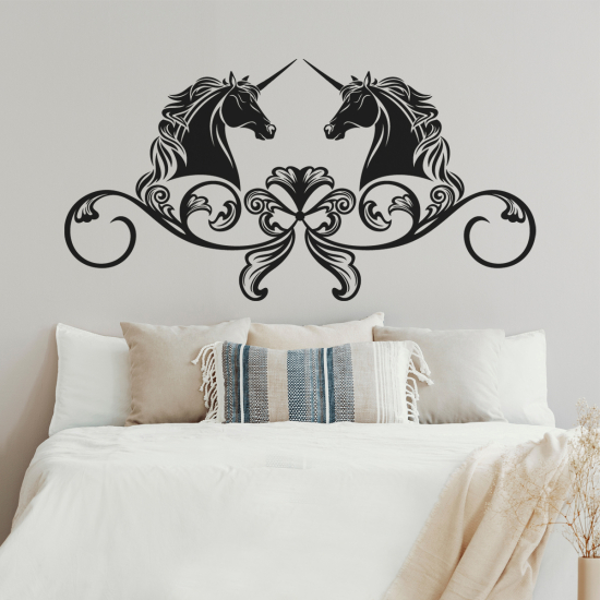 Vinilo Adhesivo Decorativo - Cabecero de cama Unicornios
