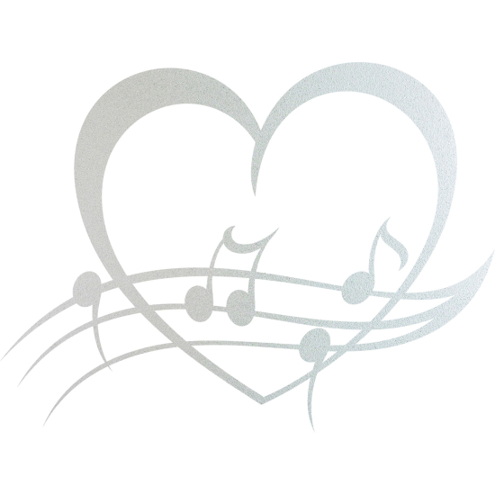 Vinilo Adhesivo Decorativo esmerilado - Alcance musical Corazón