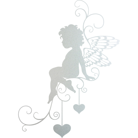Vinilo Adhesivo Decorativo esmerilado - Ángel Corazones