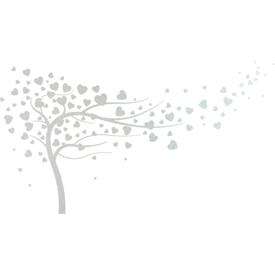 Vinilo Adhesivo Decorativo esmerilado - Árbol Corazones