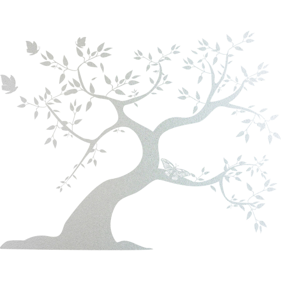 Vinilo Adhesivo Decorativo esmerilado - Árbol Mariposas