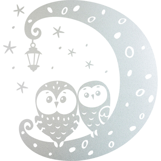 Vinilo Adhesivo Decorativo esmerilado - Búhos Luna