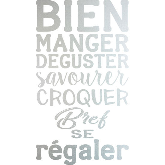 Vinilo Adhesivo Decorativo esmerilado - Cita Comer bien
