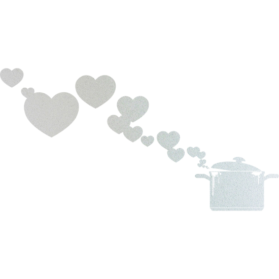 Vinilo Adhesivo Decorativo esmerilado - Cocina Corazones