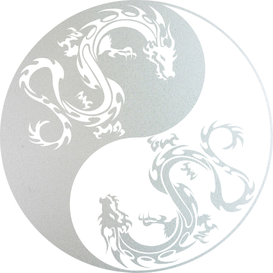 Vinilo Adhesivo Decorativo esmerilado - Dragones Yin Yang