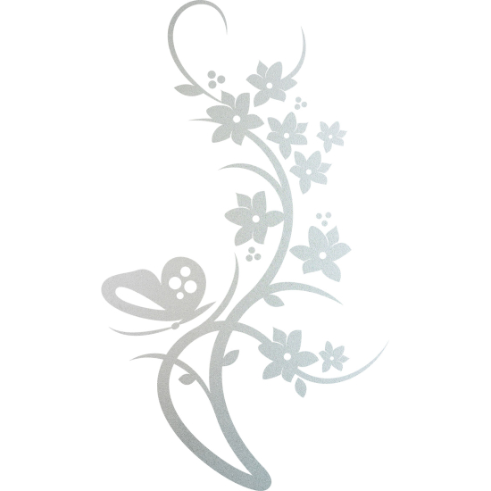 Vinilo Adhesivo Decorativo esmerilado - Flores Mariposa