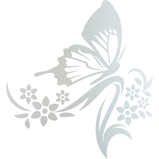 Vinilo Adhesivo Decorativo esmerilado - Flores Mariposa