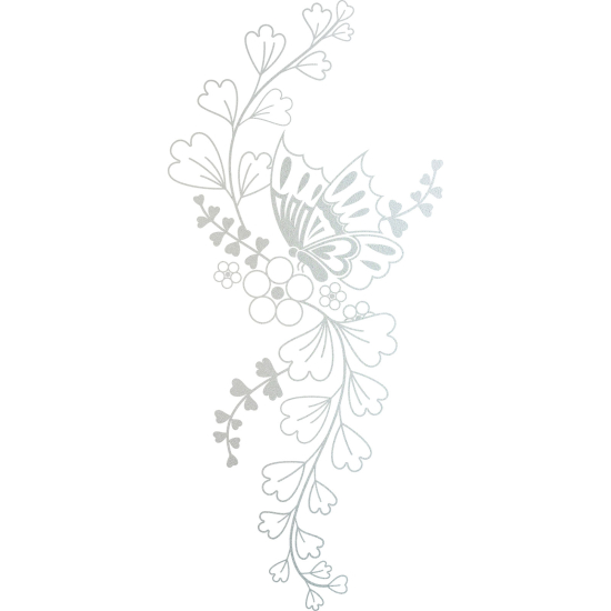 Vinilo Adhesivo Decorativo esmerilado - Flores Mariposa