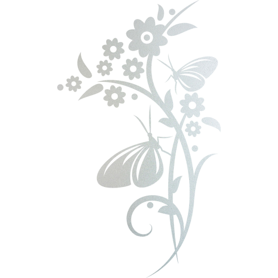 Vinilo Adhesivo Decorativo esmerilado - Flores Mariposa
