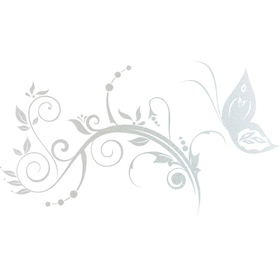 Vinilo Adhesivo Decorativo esmerilado - Flores Mariposa