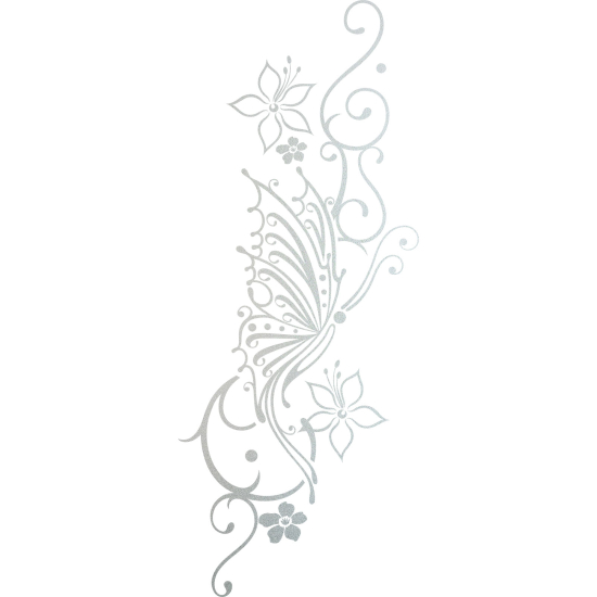Vinilo Adhesivo Decorativo esmerilado - Flores Mariposa