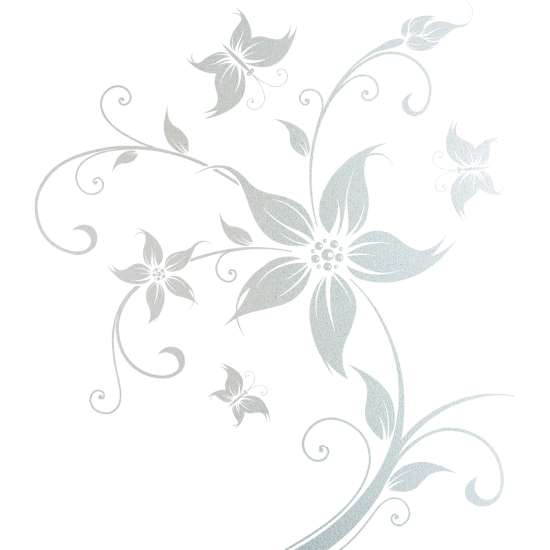 Vinilo Adhesivo Decorativo esmerilado - Flores Mariposa