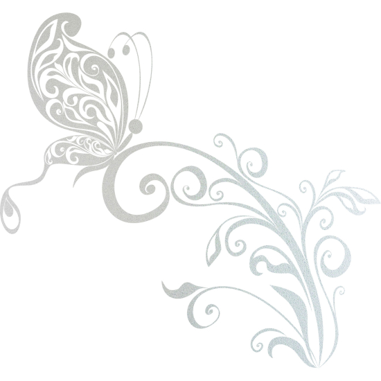 Vinilo Adhesivo Decorativo esmerilado - Flores Mariposa