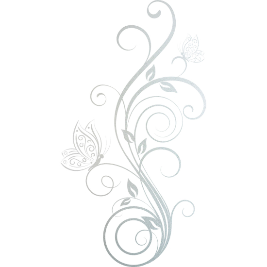 Vinilo Adhesivo Decorativo esmerilado - Flores Mariposas