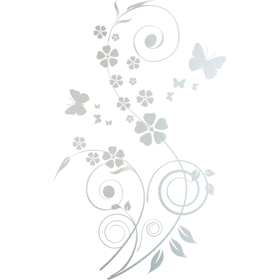Vinilo Adhesivo Decorativo esmerilado - Flores Mariposas
