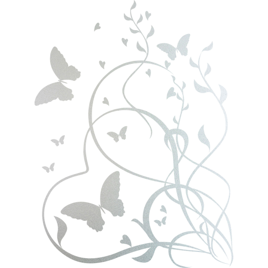 Vinilo Adhesivo Decorativo esmerilado - Flores Mariposas