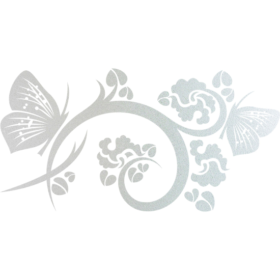 Vinilo Adhesivo Decorativo esmerilado - Flores Mariposas