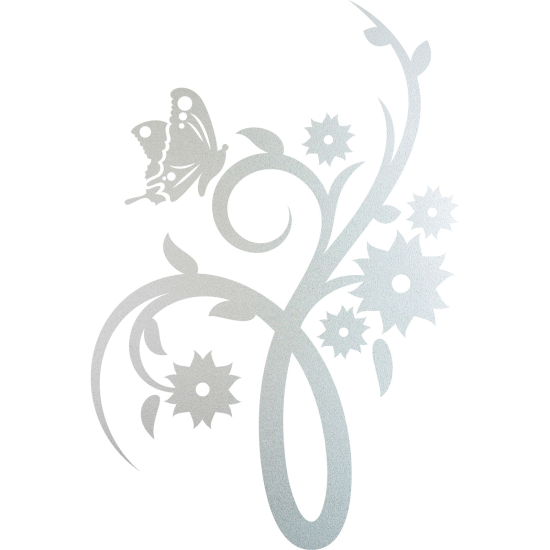 Vinilo Adhesivo Decorativo esmerilado - Flores Mariposas