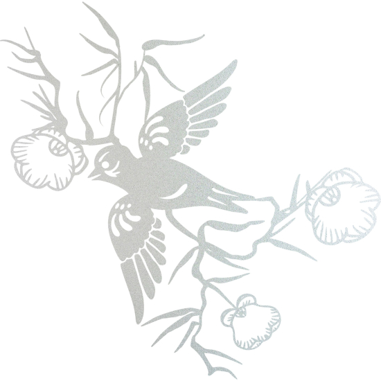 Vinilo Adhesivo Decorativo esmerilado - Flores Pájaro