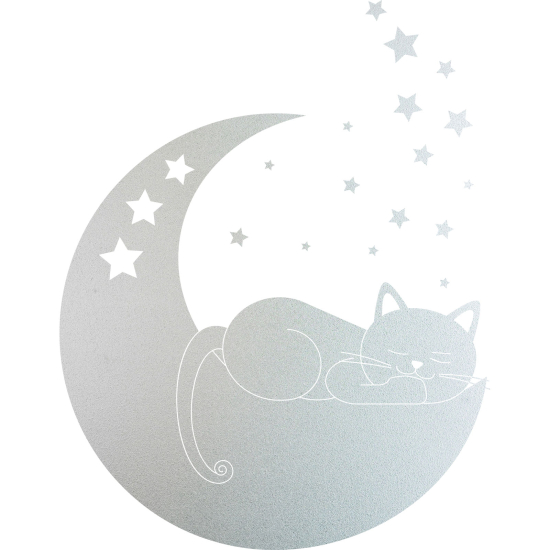 Vinilo Adhesivo Decorativo esmerilado - Gato Luna
