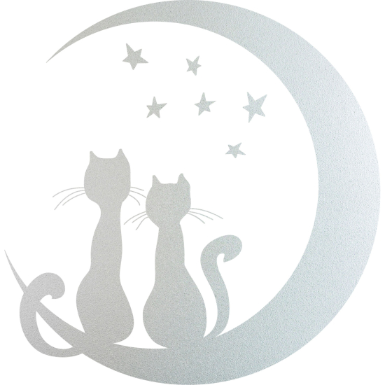 Vinilo Adhesivo Decorativo esmerilado - Gatos Luna