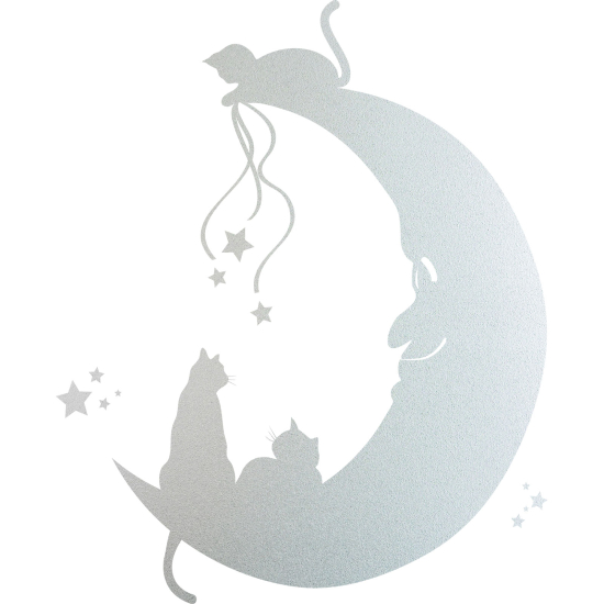 Vinilo Adhesivo Decorativo esmerilado - Gatos Luna