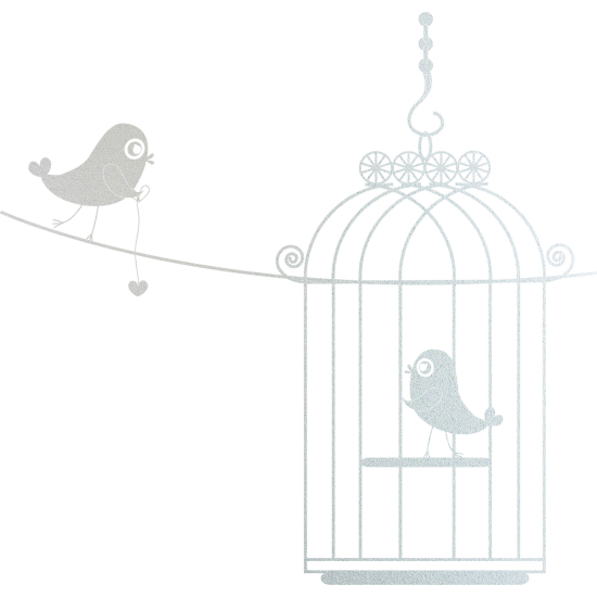Vinilo Adhesivo Decorativo esmerilado - Jaula para pájaros