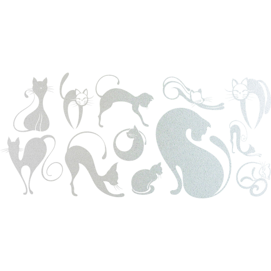 Vinilo Adhesivo Decorativo esmerilado - Kit 12 Gatos