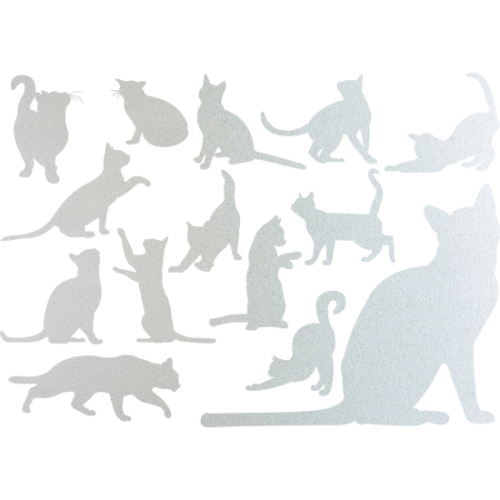Vinilo Adhesivo Decorativo esmerilado - Kit 14 Gatos
