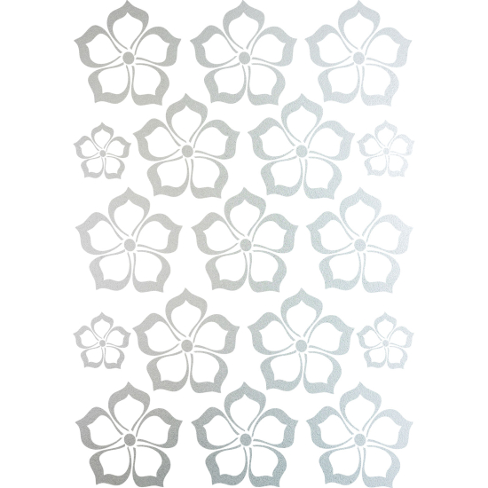 Vinilo Adhesivo Decorativo esmerilado - Kit 17 Flores