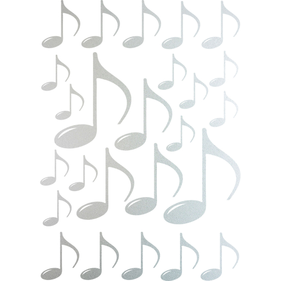 Vinilo Adhesivo Decorativo esmerilado - Kit 25 Notas de música