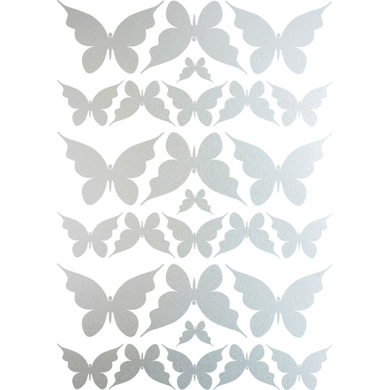 Vinilo Adhesivo Decorativo esmerilado - Kit 27 Mariposas