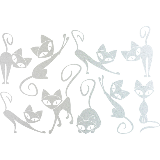 Vinilo Adhesivo Decorativo esmerilado - Kit 9 Gatos