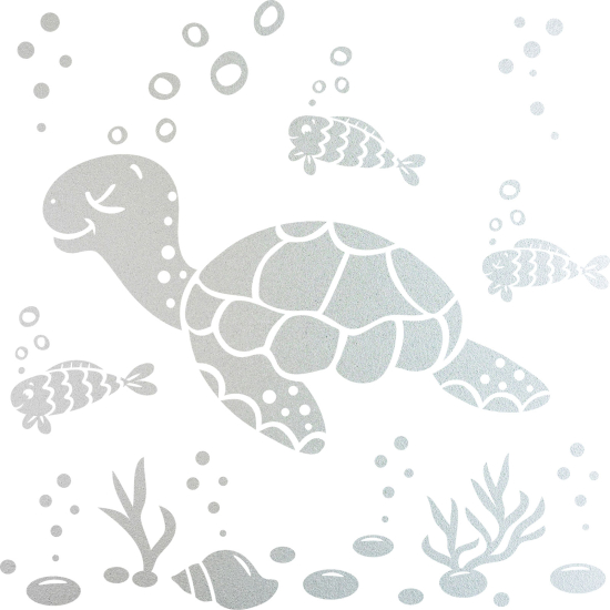 Vinilo Adhesivo Decorativo esmerilado - Kit marino Tortuga