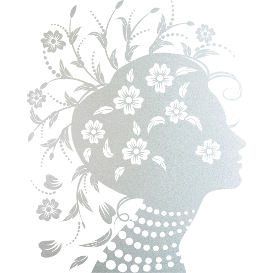 Vinilo Adhesivo Decorativo esmerilado - Mujer Flores