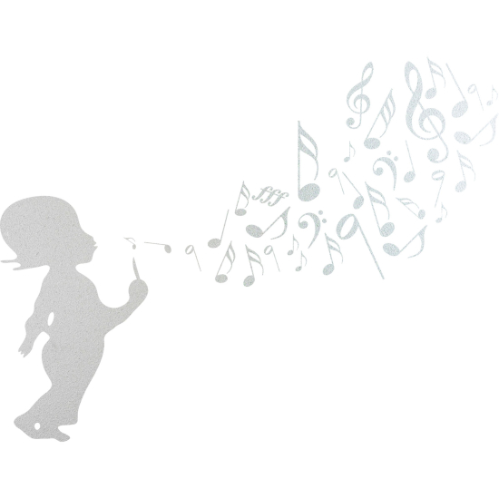 Vinilo Adhesivo Decorativo esmerilado - Notas de música Niño