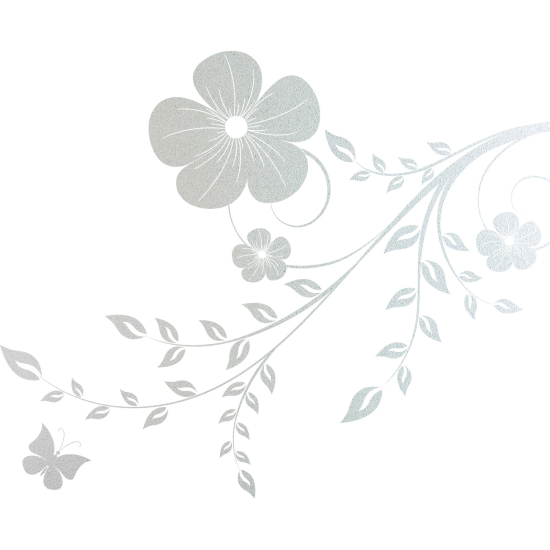 Vinilo Adhesivo Decorativo esmerilado - Rama floral