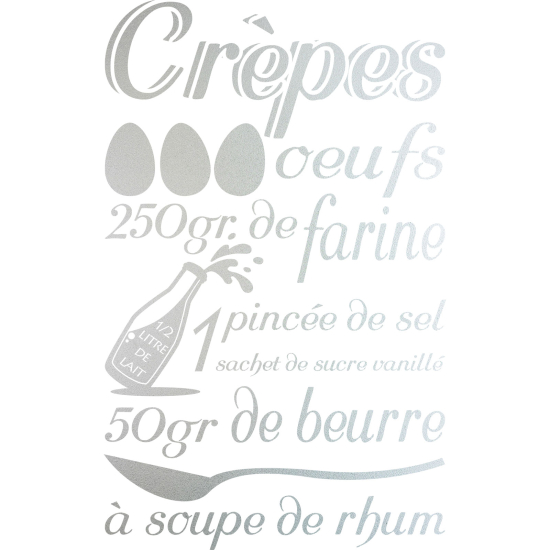 Vinilo Adhesivo Decorativo esmerilado - Receta Crepes