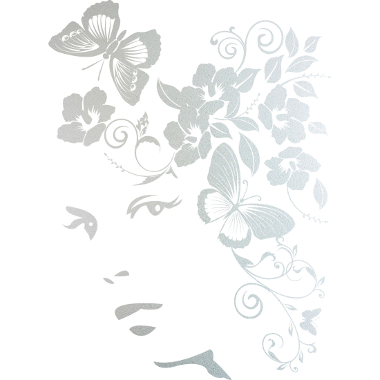 Vinilo Adhesivo Decorativo esmerilado - Rostro Mariposas
