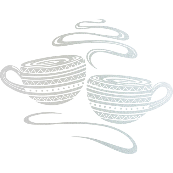 Vinilo Adhesivo Decorativo esmerilado - Tazas de café