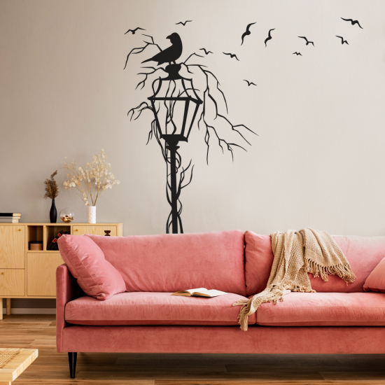 Vinilo Adhesivo Decorativo - Farola Pájaros